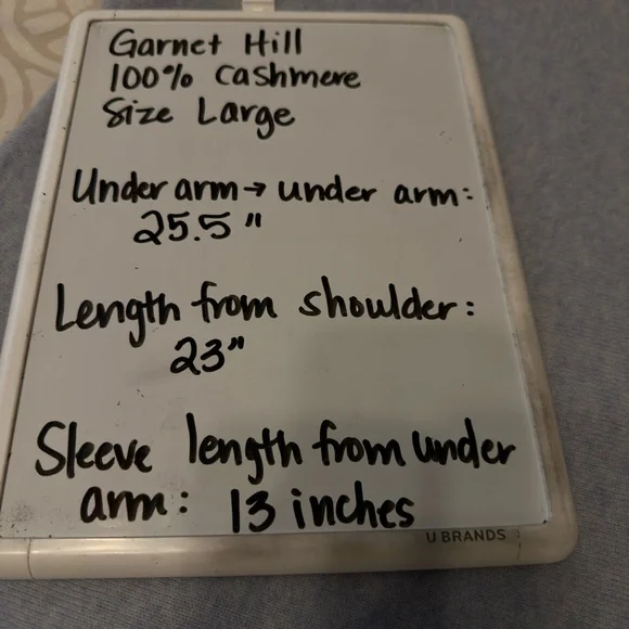 Garnet Hill Essential Cashmere Cropped Sweater Clearwater Heather Large - Picture 9 of 13